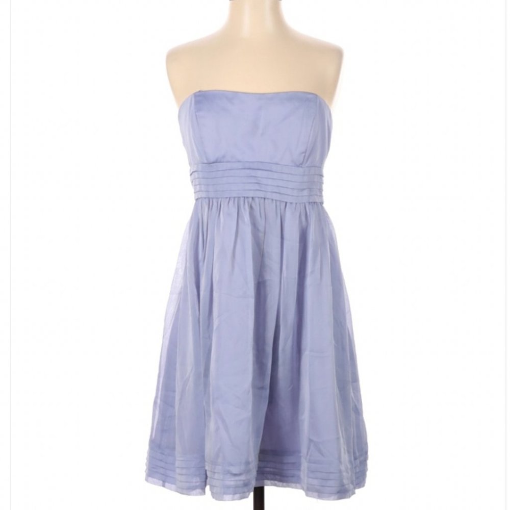 JS BOUTIQUE Women’s Chiffon Fairycore Strapless Pleated Detail Dress, Size 8P